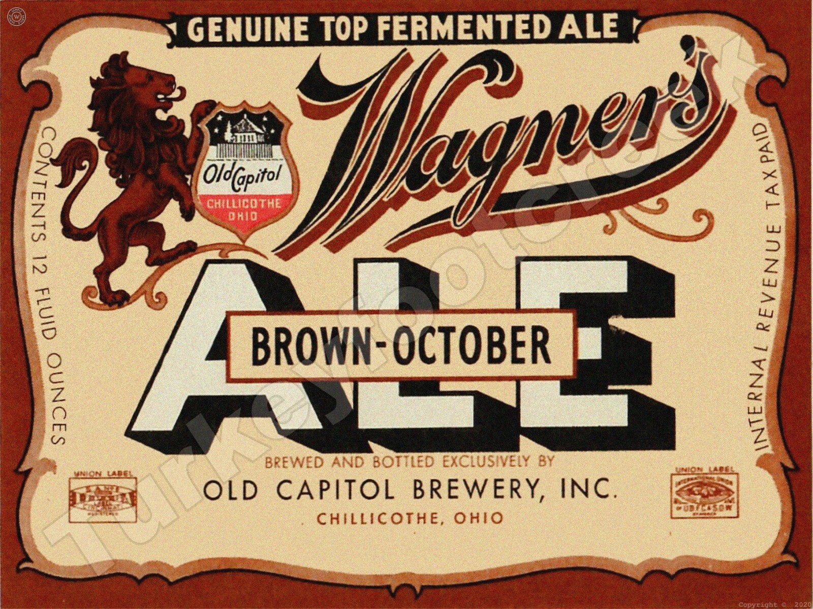 Wagner's BrownOctober Ale Label 9" x 12" Metal Sign eBay