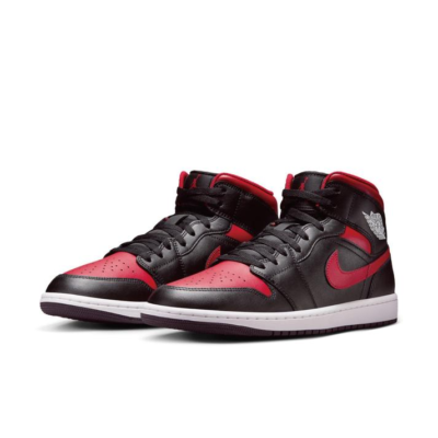 Nike Air Jordan 1 Mid - Black and Red Men’s Size 8 MENS AIR JORDAN 1 MID BLACK/BLACK-GYM RED 554724-069-SIZE 8  main image 3