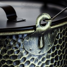 25 L Metalleimer verzinkt-gehämmert Ascheeimer Ascheimer Mülleimer messing/sw