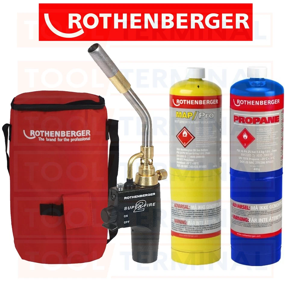 Rothenberger Hot Bag Superfire 2 Torch Mapp Gas Plumbers Kit Propane Brazing
