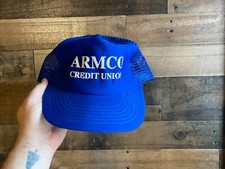 Armco Credit Union Snapback Hat VTG Trucker Cap USA Made Adult Mens Dad Bank SKM