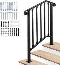 Steps Wrought Iron Handrail Stair Railing 2 to 3 Steps Stair Railing Indoor