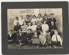 1914 Spring Hill School Class Photograph 8X10 Cross-Eyed Disabled Co-Ed Outdoors