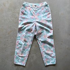 Vintage 1980s Chic Brand High Waisted Floral Print Pants