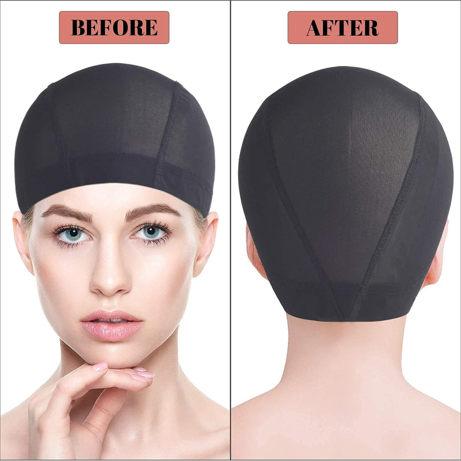 Smilco Mesh Dome Cap for Wig Making 6 Pack Stretchable Dome Mesh Lace Front Wig
