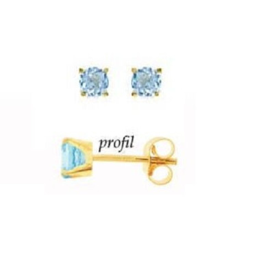 Ohrringe Floh Topas 4 mm 18K Massiv Gold