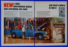 1966 International Pickup Truck Ih Original 2 Pg Print Ad Classic American Icon