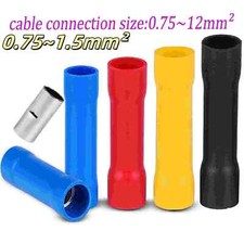 Insulated Straight Butt Connectors Electrical Crimp On Terminals Wire Cable