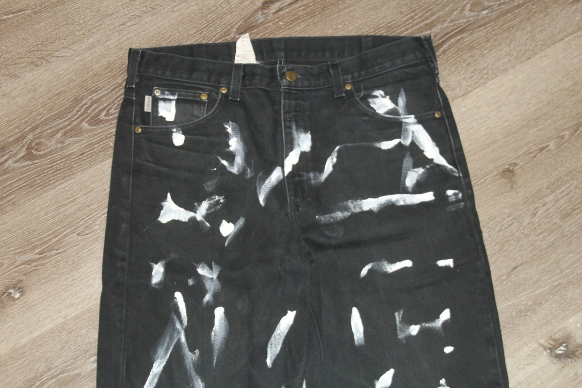 VTG Carhartt Distressed Painters Work Wear Carpenter Black