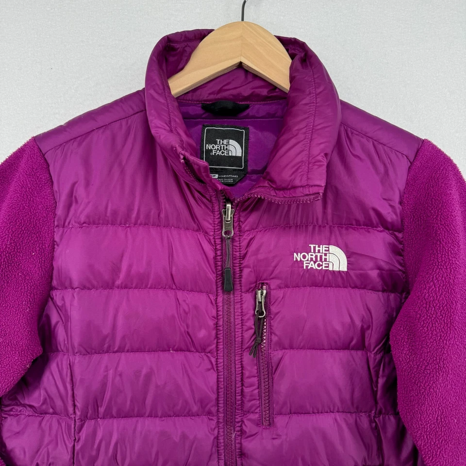 THE NORTH FACE Jacket Womens S 550 Goose Down Denali Fleece Full Zip Winter Pink - Image 4 of 4