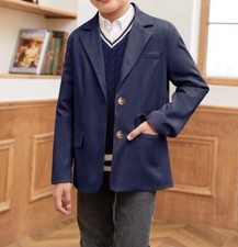 Palster Boys Blazer Two Button Notched Lapel Suit Jacket Size 10-12 Pre Owned