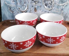 Christmas/Holiday Royal Norfolk 4ea 5.5”CEREAL/SERVING BOWLS-Micro/Dish Safe