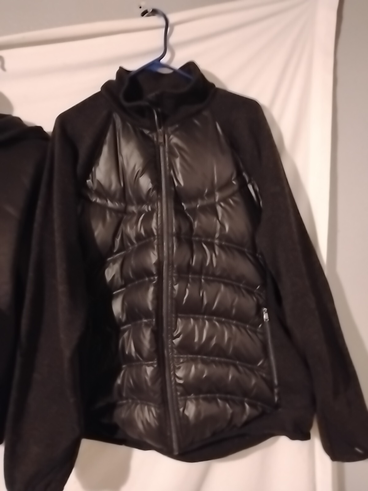 London Fog Womens Black Quilted Puffer Jacket Lightweight Thumbholes XXL