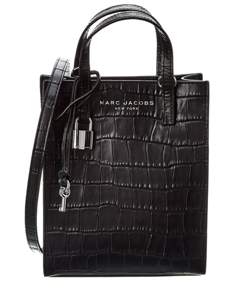 トートバッグ MARC JACOBS Shopping 'The Leather Micro Tote' Marc Jacobs Micro Leather Tote Croc Embossed Tote AUTHENTIC