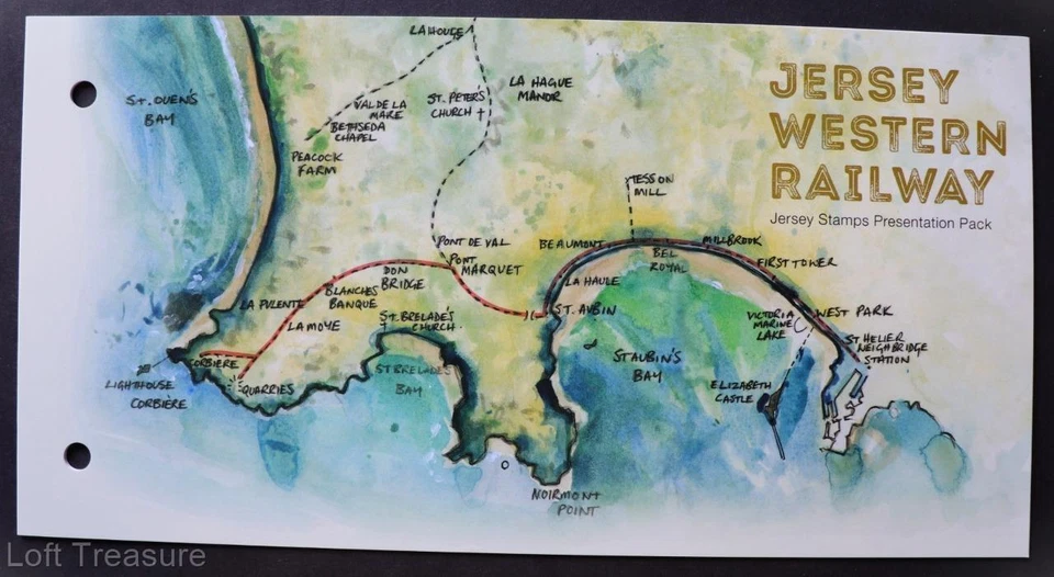 Jersey Stamps: "Jersey Western Railway" MNH 6 Value Presentation Pack 2024 — 第 3/4 张图片
