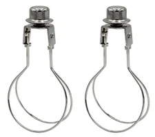 Lamp Shade Light Bulb Adapter Clip on with Finial Top, Silver | 2 Pack