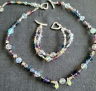 Luxury Vintage Jewelry, Multifaucted Crystals And Sterling Silver Jewelry Set