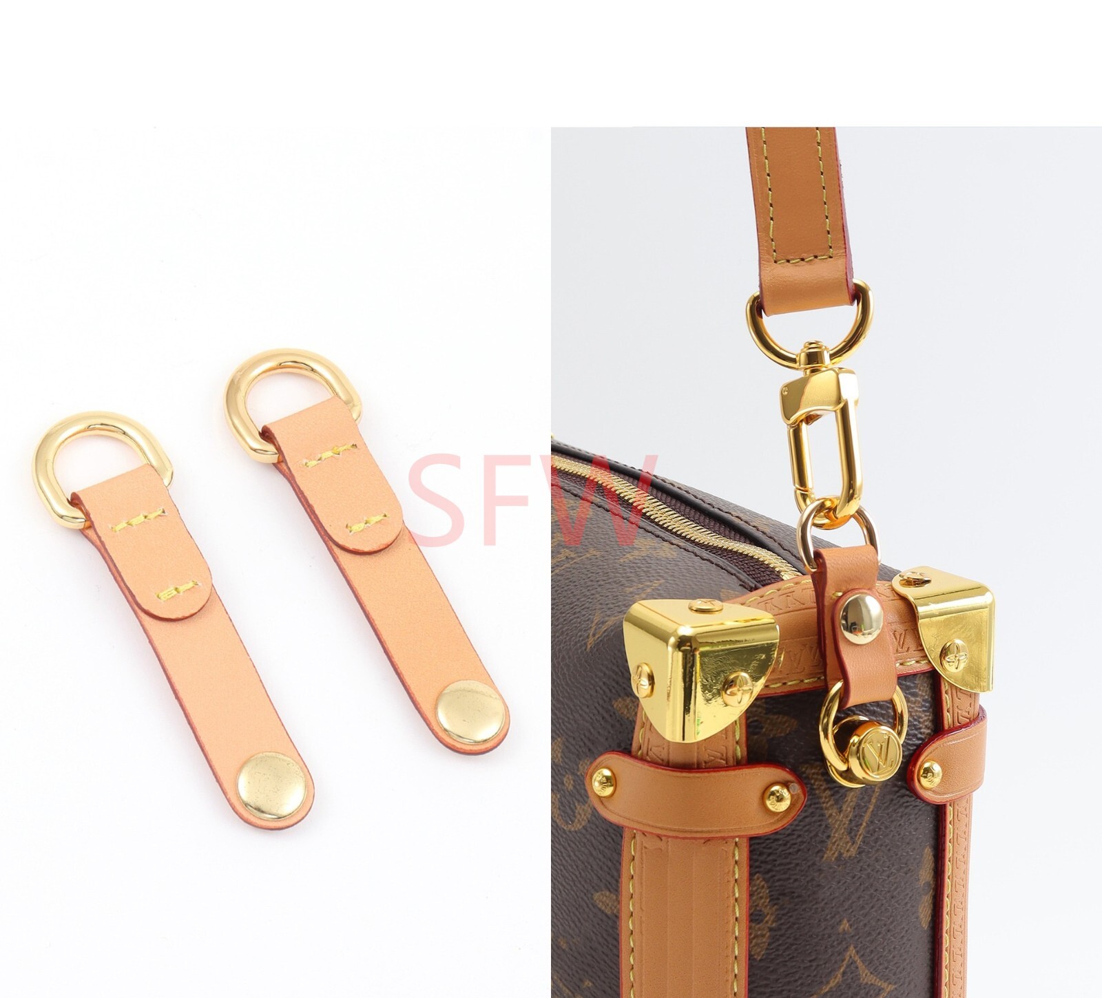 Vachetta Leather Replacement Shoulder / Extend Strap For Fits LV Sidetrunk image 10