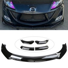 For Mazda Car Glossy Black Front Bumper Lip Chin Spoiler Splitter Body Kit 4pcs