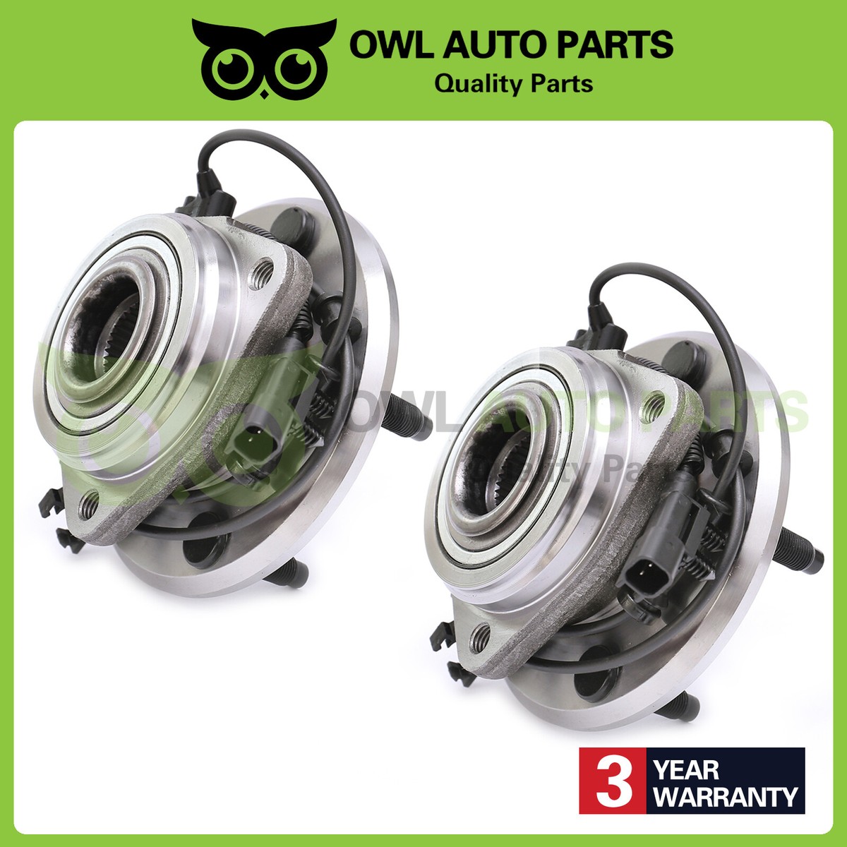 For 07-16 Jeep Wrangler Pair Front Wheel Bearing & Hub Assembly 5