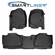 SMARTLINER Custom Fit Floor Mats 2 Row Liner Set 2007-2013 Chevrolet Avalanche