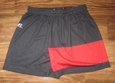 Russell Athletic Womens Shorts, Soccer, Training, Black with Red, Size M, NEW