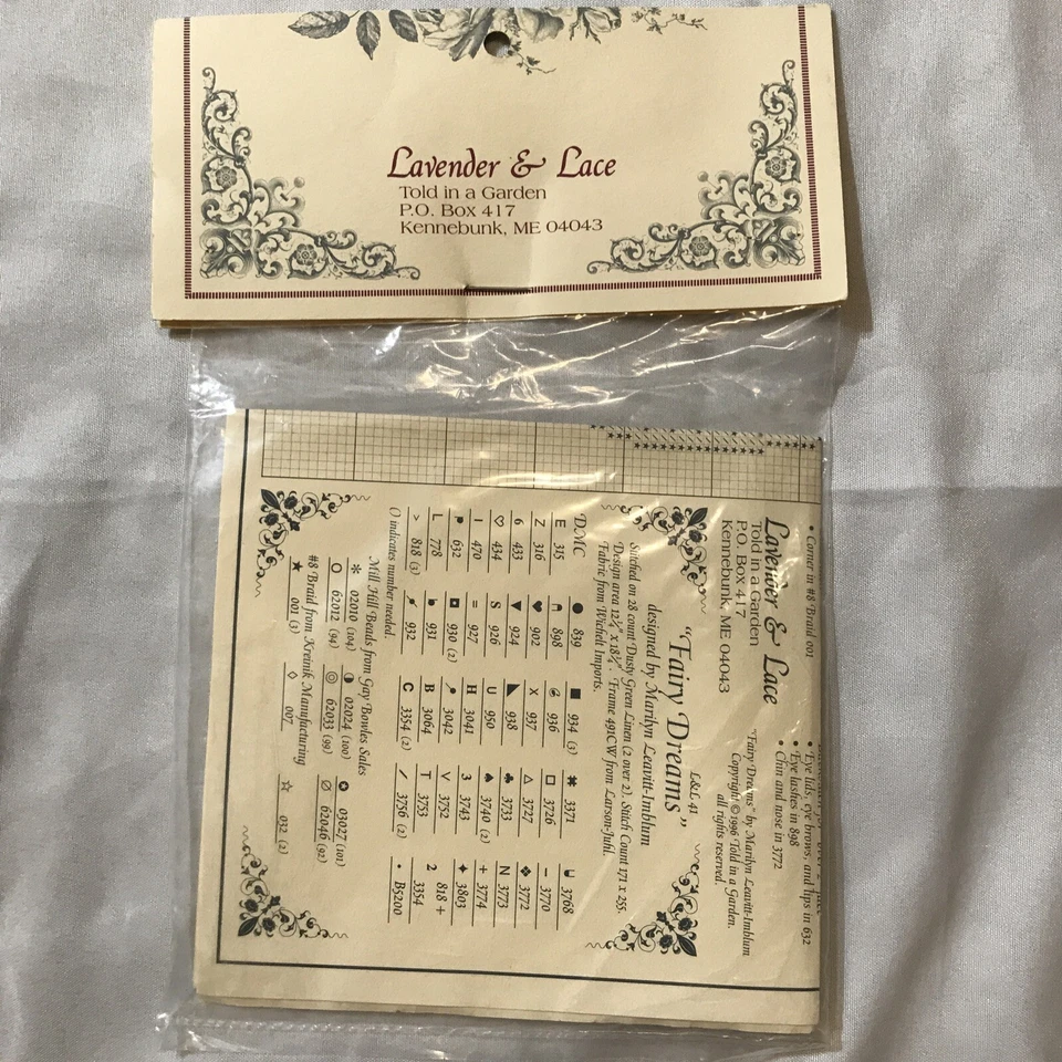 Lavender & Lace Fairy Dreams Victorian Designs Cross Stitch Pattern NIP - Image 4 of 4