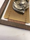 Vtg Madonna & Child Pewter Relief Bust Brass Back Wooden Frame Mcm — photo 10