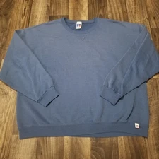 Vintage Russell Athletic Blue Blank Crewneck Pullover Sweatshirt XXL Essential