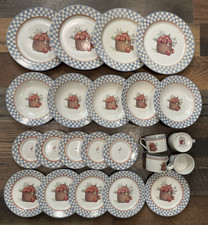 24 International Tableworks APPLE BASKET 4 DINNER PLATES Salad Bread BOWLS Cup