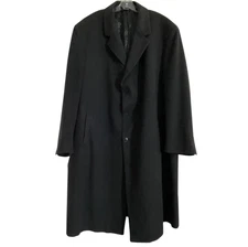 Jacob Siegel Nordstrom 100% Cashmere Loro Piana Italy Black Long Overcoat 52R