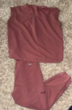 FIGS Technical Collection Scrubs Set Pink Mauve Top Pants Women's Size M Intern
