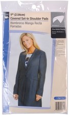 Dritz 1" Covered Set-in Shoulder Pads, 1 Pair, White 1 