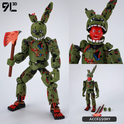 9L3D Printed FNAF Freddy Fazbear Springtrap Actionfigur Sammlerstück Neu