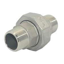 3/4" in NPT Male thread Malleable Straight Union Coupling Pipe Stainless Steel
