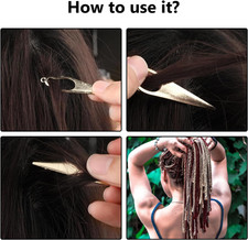 9 Pieces Dreadlock Crochet with 1 Storage Velvet Bag Interlocking Crochet Hoo...