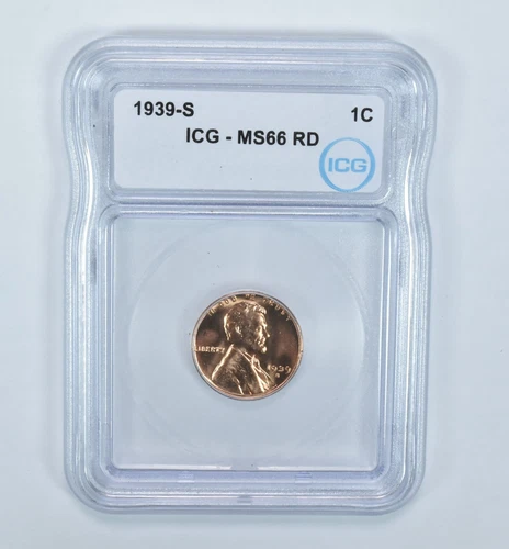 1939-S Lincoln Wheat Cent MS66 RD ICG