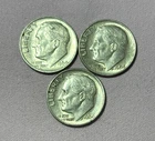 Lot of (3) Three Roosevelt Dimes - 90% Silver - All 3 are 1964 P - Very Nice