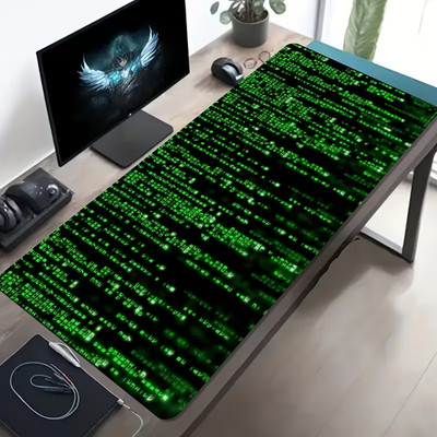  Matrix Binary Code Gaming Desk Mat Large Non-Slip Rubber Keyboard Mouse Pad 