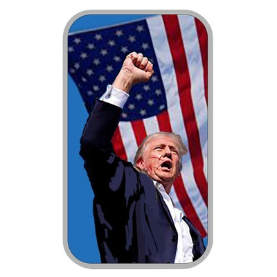 #ad 1 Troy oz Sunshine Mint Trump Fight Colorized .999 Fine Silver Bar $49.99