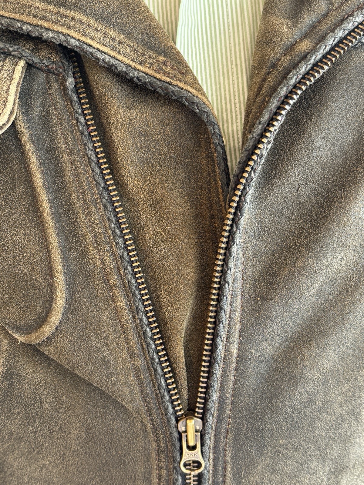 Harley Davidson Men’s Billings Distressed Brown Leather Jacket Size Medium GUC