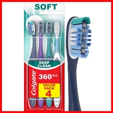 Colgate 360 Deep Clean Soft Toothbrush For 4 In 1 Bacterial Removal Features