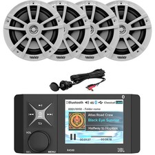JBL R4500 AM/FM/USB Bluetooth Yacht Receiver, 4x 6.5" Speakers, AUX Adapter