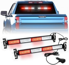 2-pack 17.7 Led Emergency Strobe Light Bar Traffic Advisor Redwhite Hazards