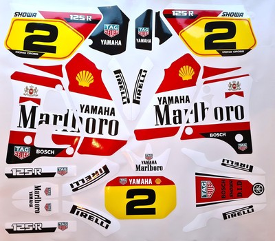4moto24 Yamaha DT 125 91-03 4BL Silver/Black Decal Kit – Sticker Trim Set 13
