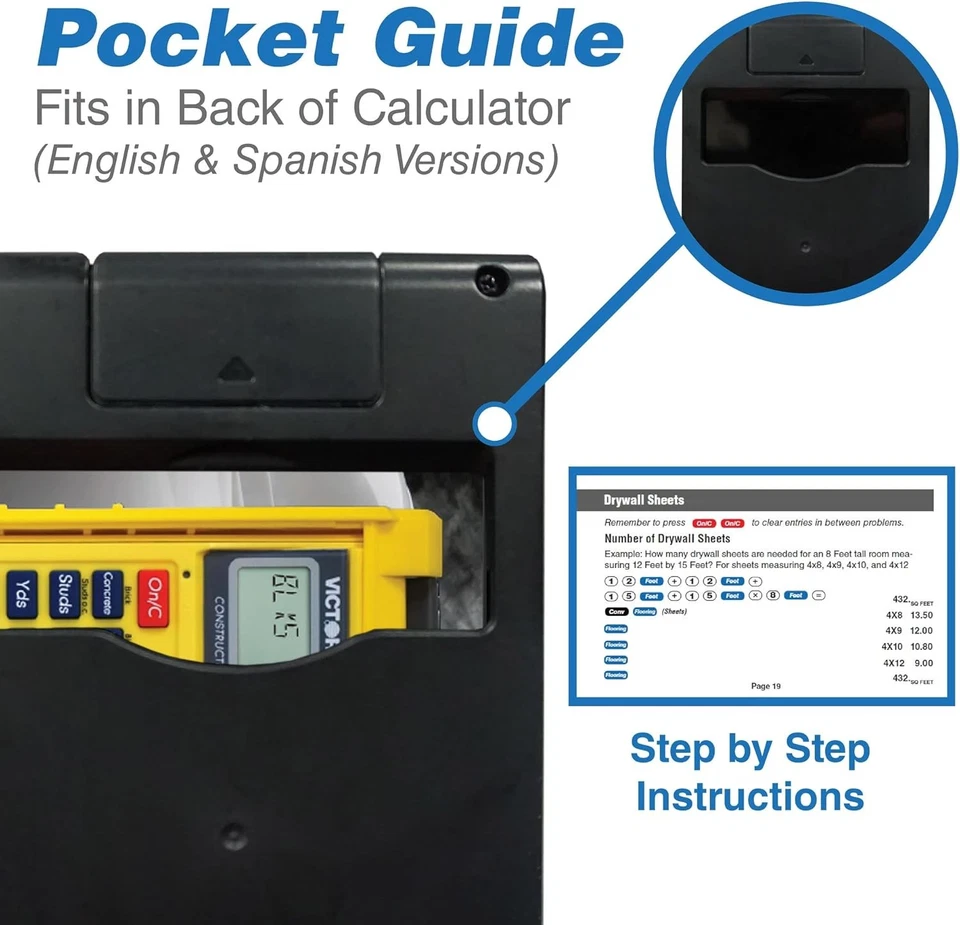 Victor C5000 Construction Materials Calculator with Protective Case Yellow  - Image 4 of 4