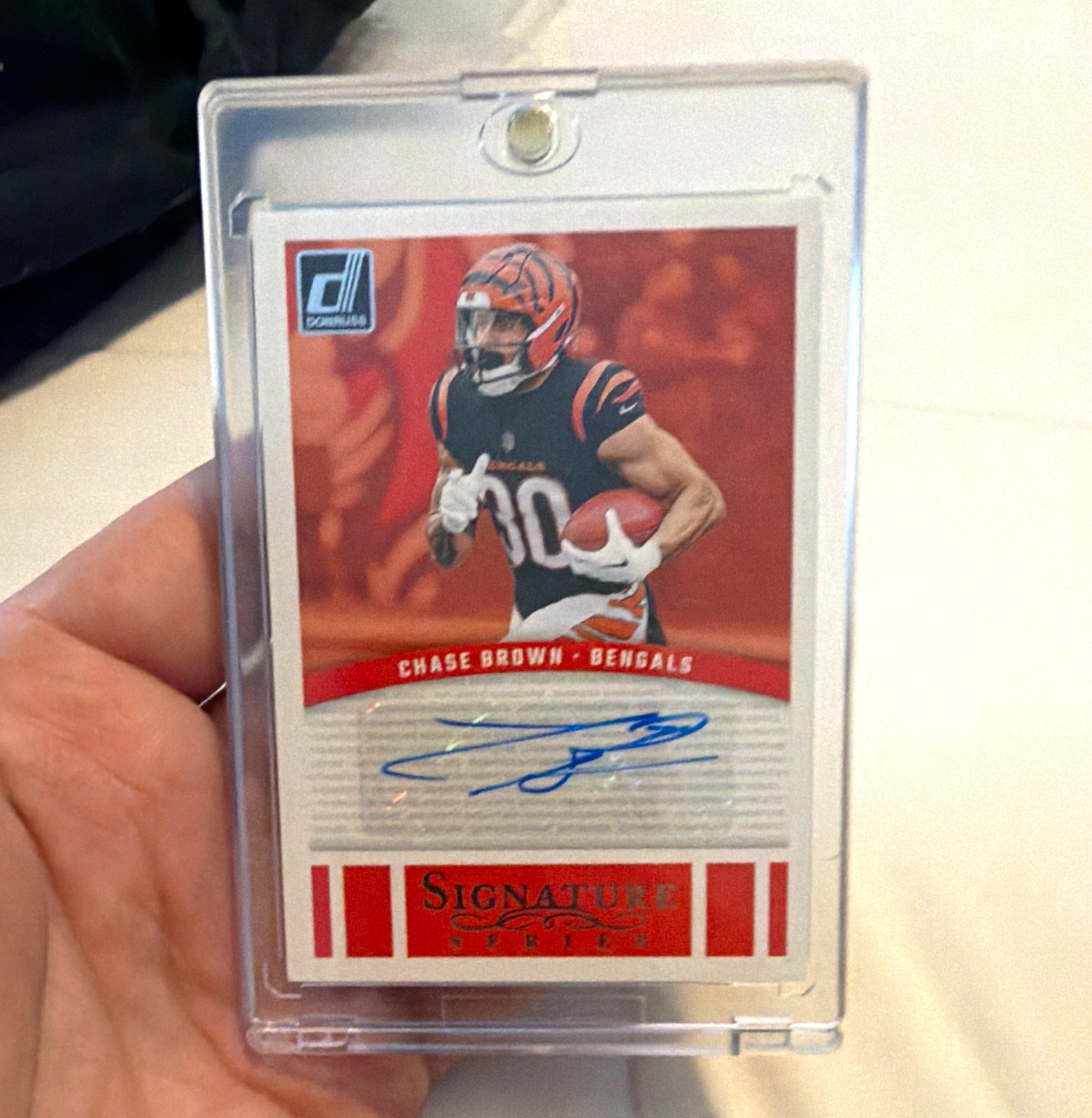 Panini 2024 Donruss Chase Brown Signature Series SSE-CBR Auto Bengals
