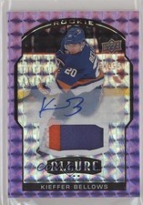 2020 Upper Deck Allure Rookie Purple Diamond 4/10 Kieffer Bellows Patch Auto 3vx