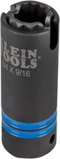 Klein Tools 66031 3-in-1 Slotted Impact Socket, 12-Point (3/4 & 9/16-Inch)