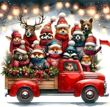 JYXSJYYD 5D DIY Christmas Diamond Art Kits for Adults,Truck Animals KM270 